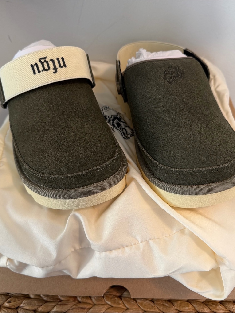 Darc Sport Olive Suede Sedona Slide with Cream Strap